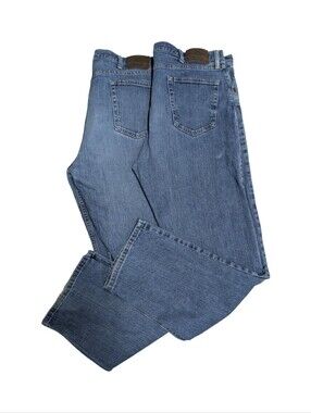 2 Pair 38x32 - Wrangler Light Blue Straight Leg Jeans